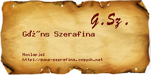 Güns Szerafina névjegykártya